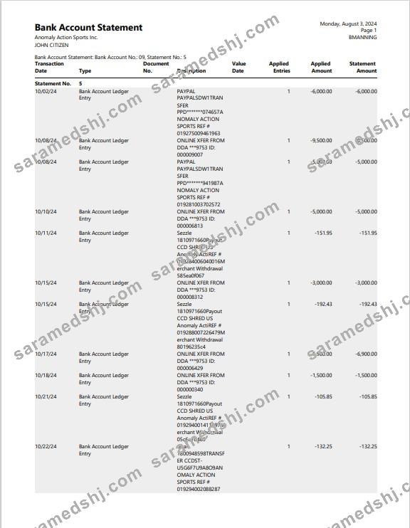 USA New York bank statement 3 – 6 months Word and PDF example